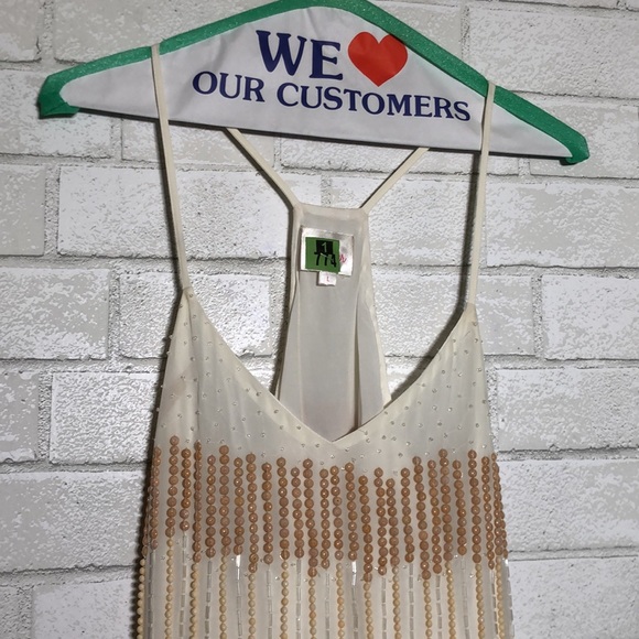 Parker White Beaded Embellished Cami dress - Picture 5 of 11